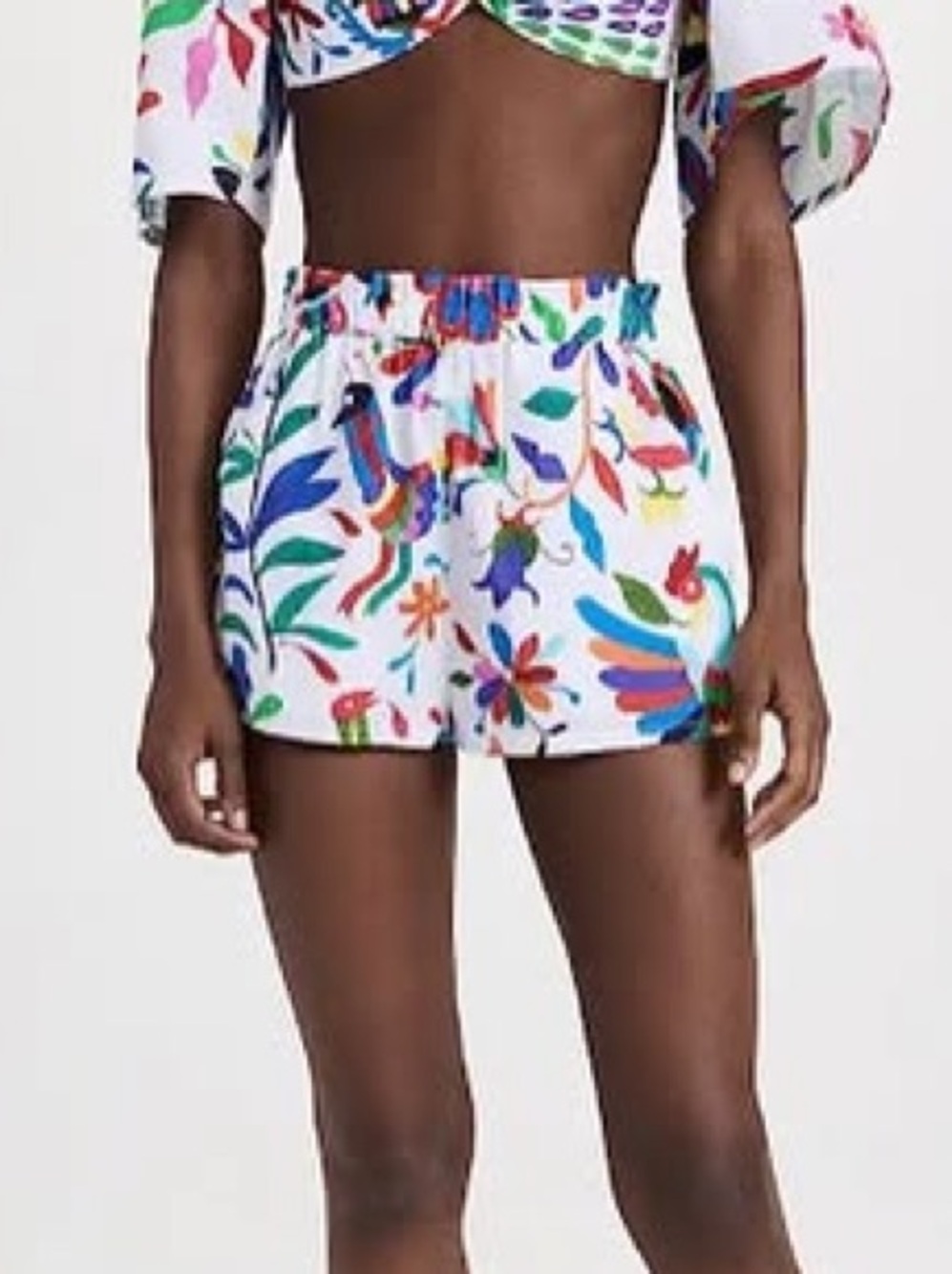 Suzy Black / white eclectic print sleep shorts